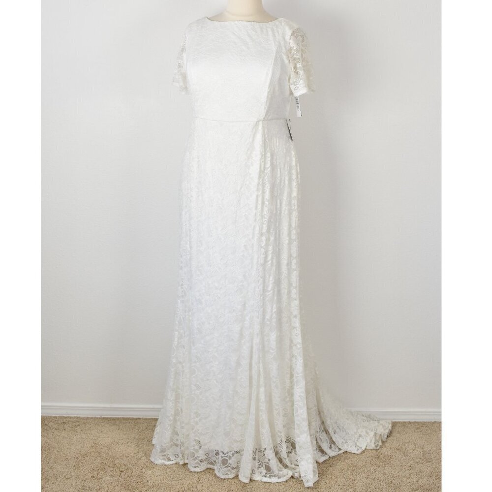 Torrid Ivory Lace Short Sleeve Fit & Flare Wedding Dress NEW - 22 - Picture 5 of 12